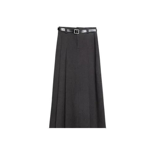 eggka Casual Long Skirts Women's Gray