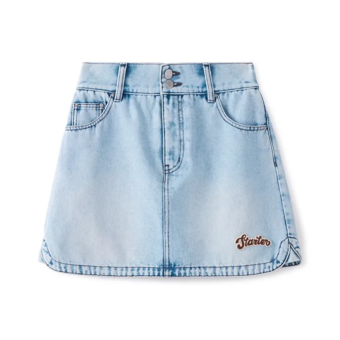 STARTER Denim Short Skirts Women's Light Blue-0