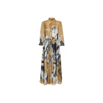 IDPAN Long Sleeved Dress Women's Yellow Beige