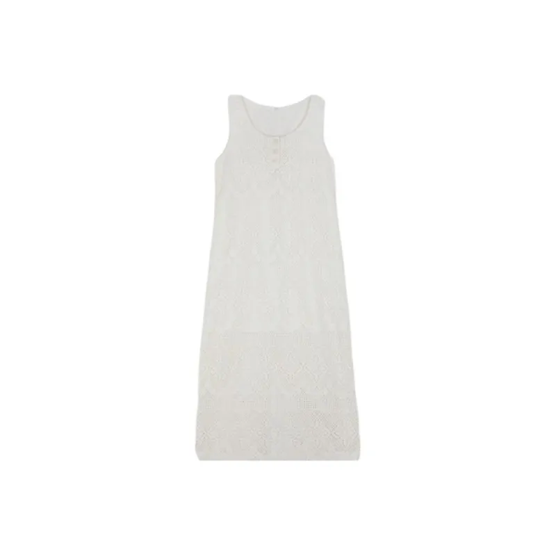 Mo Han Yi Mei Sleeveless Dress Women's Ecru-0