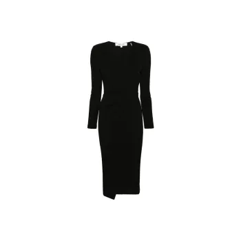 DVF Diane Von Furstenberg SS24 Long-Sleeved Dresses Women's Black