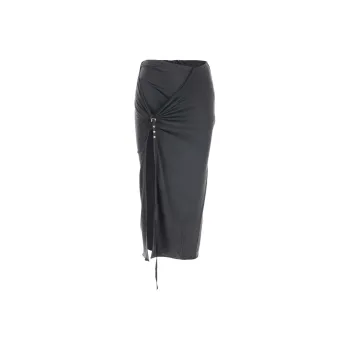 Jacquemus Slit Sarong Skirt 'Black'