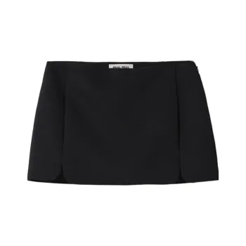 MIU MIU Grain De Poudre Miniskirt Casual Short Skirts Women's Black