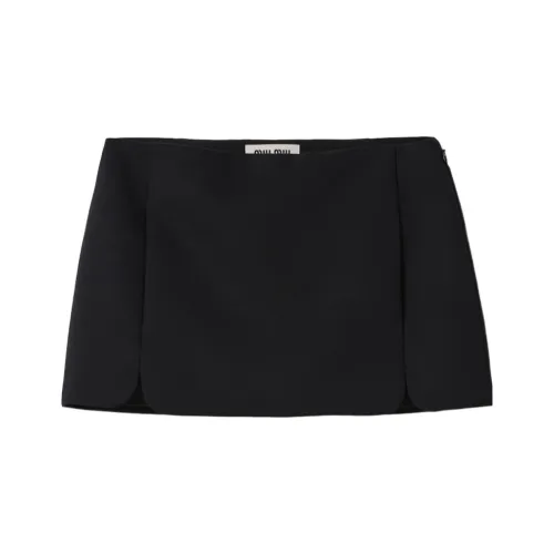 MIU MIU Grain De Poudre Miniskirt Casual Short Skirts Women's Black