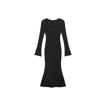 AHDO Long Sleeved Dresses Women's Black