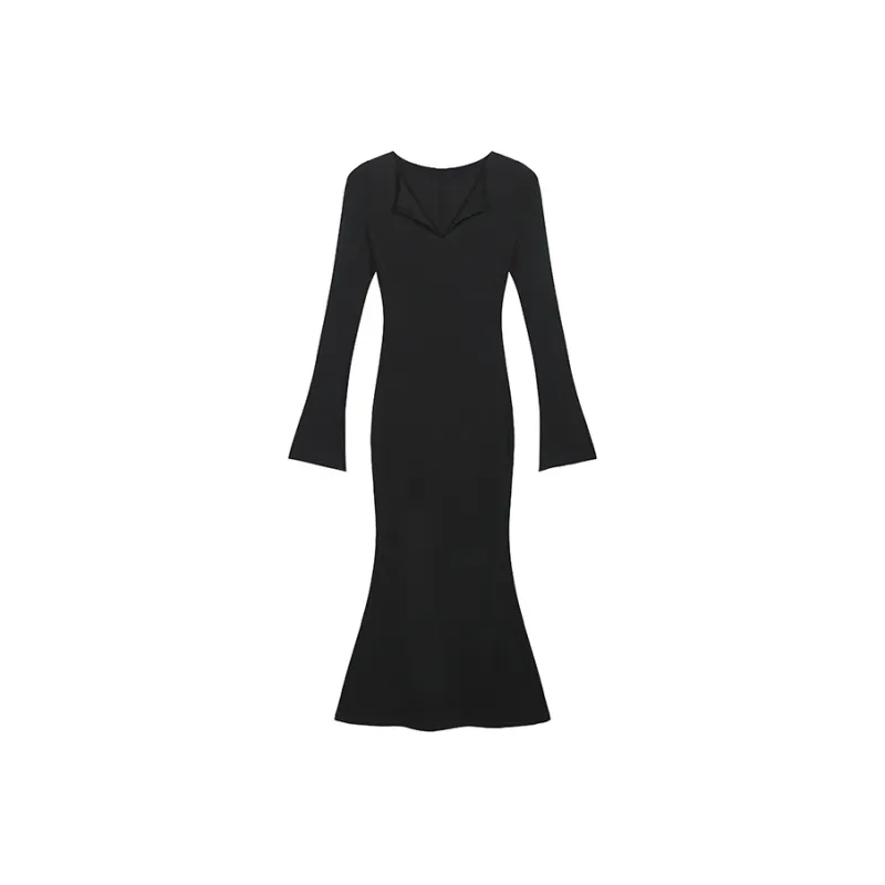 AHDO Long-Sleeved Dresses Women's Black-0