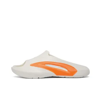 TELENT Odor Resistant Slip Resistant Slide Slippers Men's White Orange