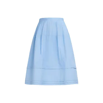 MARNI Pleat Detailed High Waisted Midi Skirt