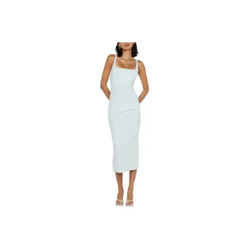 BEC+BRIDGE AVELINE TUCK MIDI DRESS Slip Dresses Women's Ocean Mist