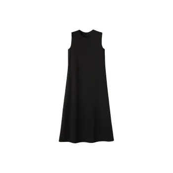 Late White Sleeveless Dress Women's Black