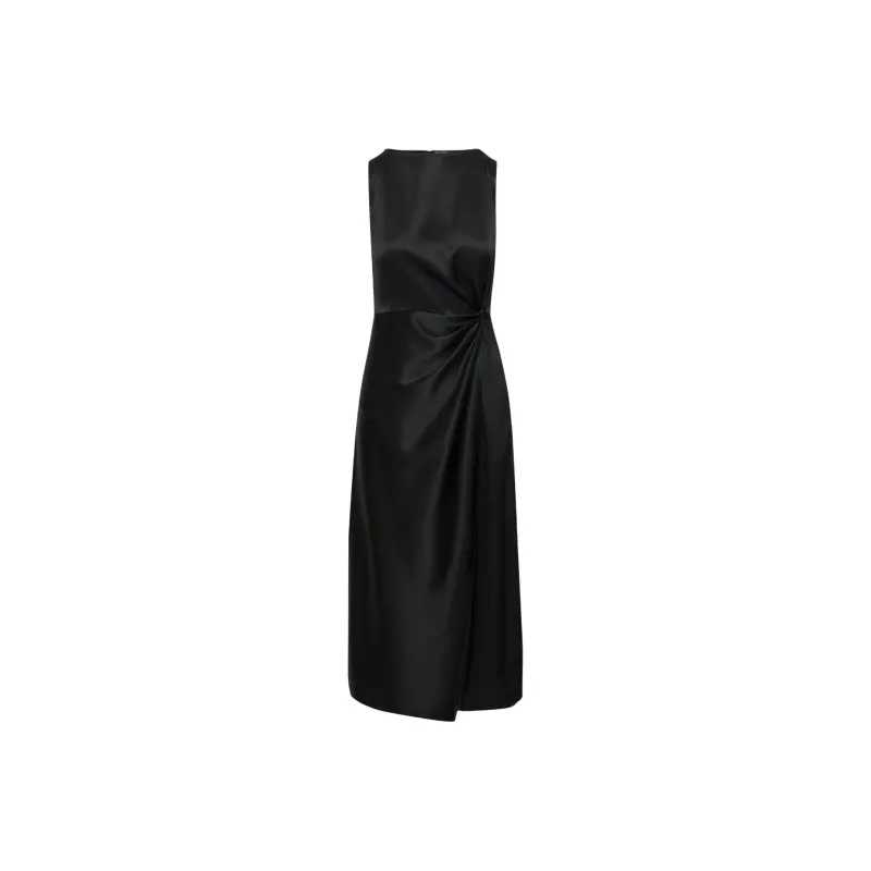 ARITZIA Babaton Illustrious Satin Dress Sleeveless Dress Women's BLACK/Black-0