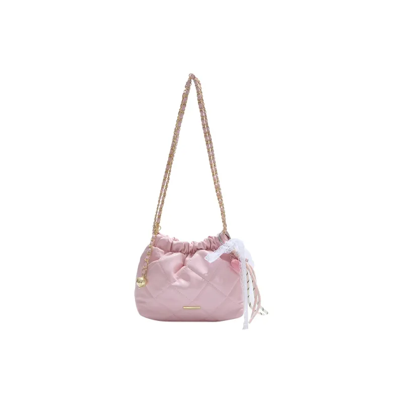 Single Warehouse PU Shoulder Bag Regular Women's White/Silver/Pink/Black-12
