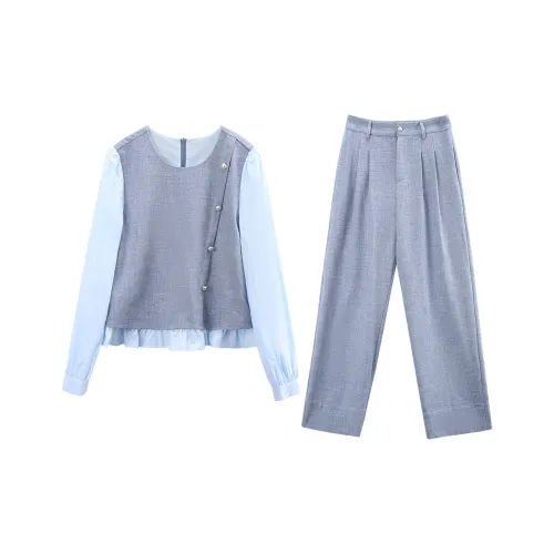 A Paradise For Awakening Casual Suit Women's Blue
