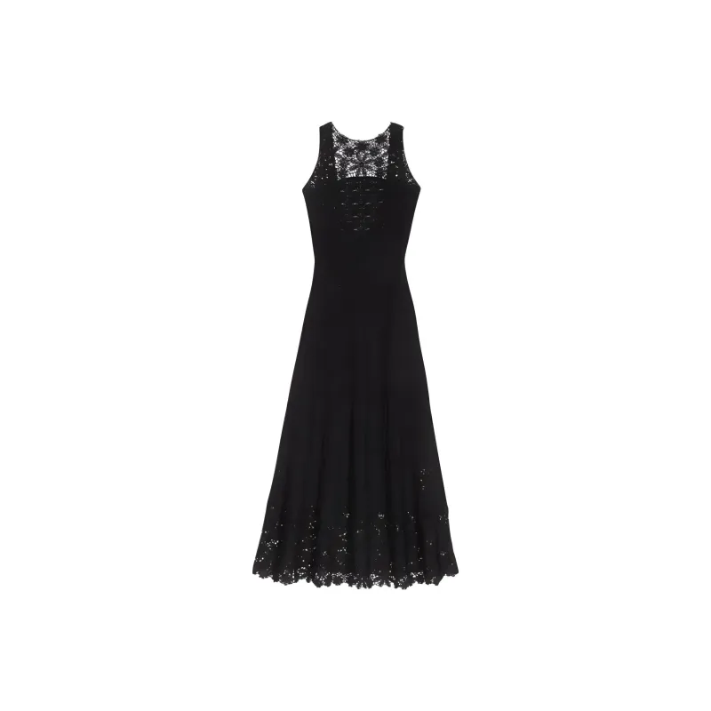 Maje Crochet knit Midi Dress-0