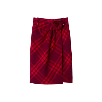 Burberry Casual Long Skirt Women's Red