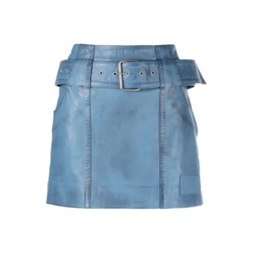 REMAIN BIRGER CHRISTENSE 블루 여성 캐주얼 숏 스커트