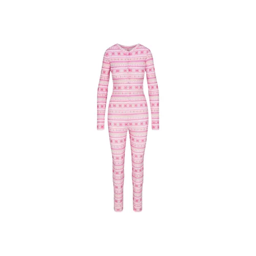 Skims Jumpsuits Women's BUBBLE GUM SIENNA FAIR ISL/Bubble Gum Fair Isle