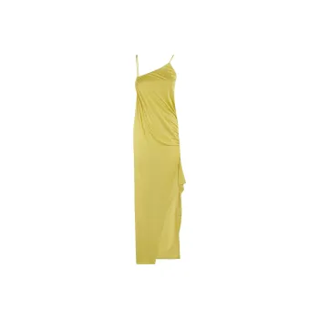 Blumarine Draped Asymmetrical Maxi Dress
