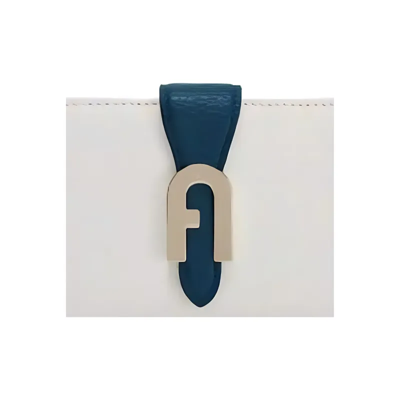 Furla Grain Texture Leather Long Wallets Women's White-3