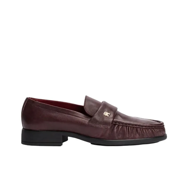 Tommy Hilfiger TH Monogram Loafers 2.6cm Women's Brown-1
