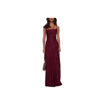 PRINCESS POLLY CELENA MAXI DRESS Slip Dress Women's LILAC BURNOUT/Burgundy Burnout