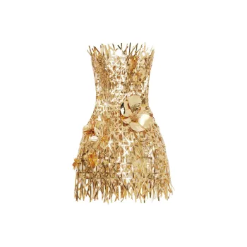 Oscar De La Renta Lattice-embroidered Cut-out Minidress