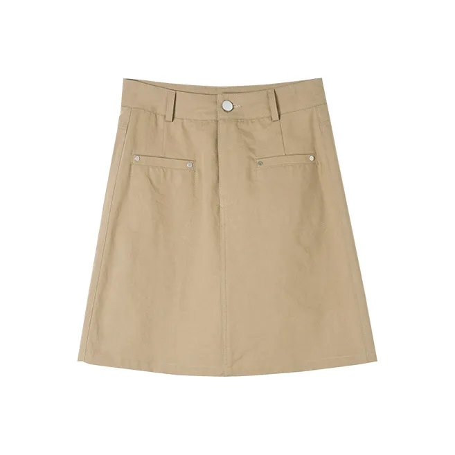 HIPPIEMISS Casual Short Skirts Women's Khaki-0