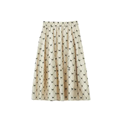 XIANGYING Casual Long Skirt Women's Khaki