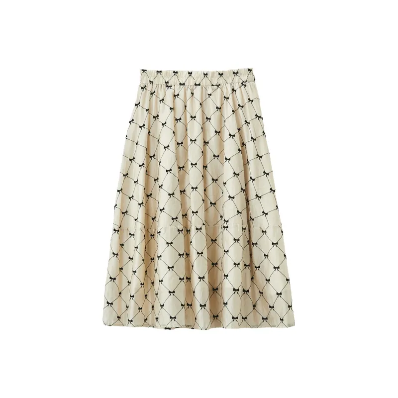 XIANGYING Casual Long Skirt Women's Khaki-0