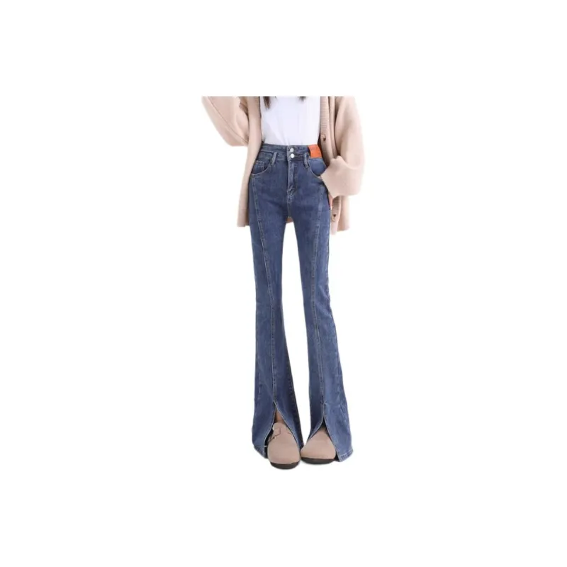 YINLEI Jeans Women's Vintage Blue-0