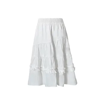 Wen Shan Casual Long Skirt Women's White