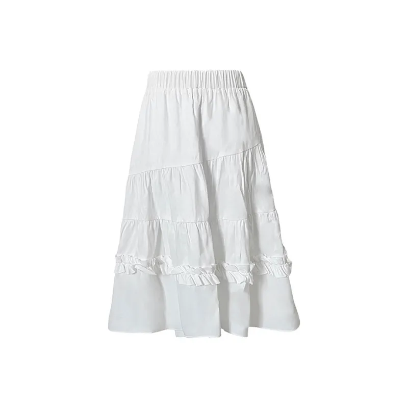 Wen Shan Casual Long Skirt Women's White-0