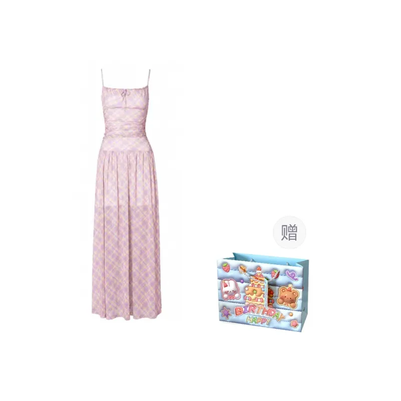 TWOPLUMGIRLS Slip Dress Women's Pink Purple-0