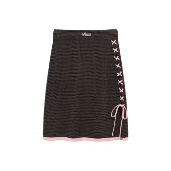 CHUU Casual Long Skirts Women's Black Gray