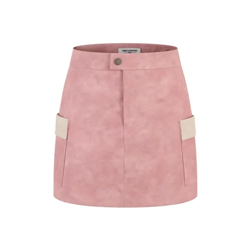 Three Quarters Casual Short Skirts Women's Pink