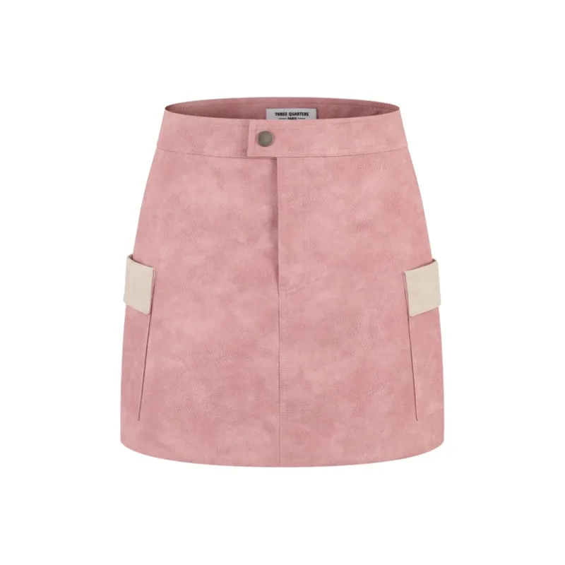 Three Quarters Casual Short Skirts Women's Pink-0