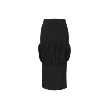 SIQIZ Casual Long Skirts Women's Black