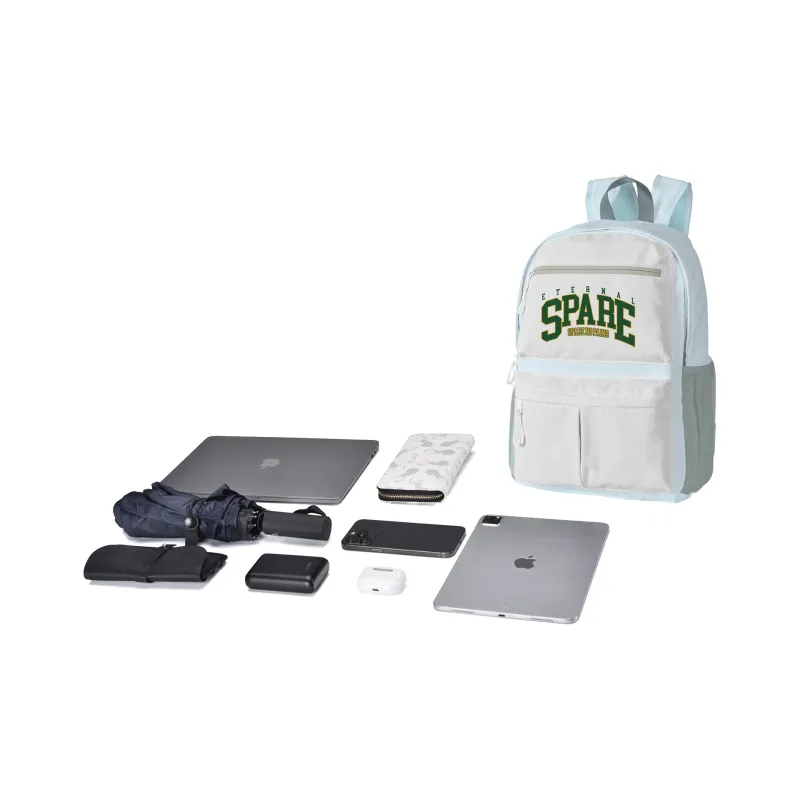 FINITE LOOP Polyester Backpack Unisex Pearl White-10