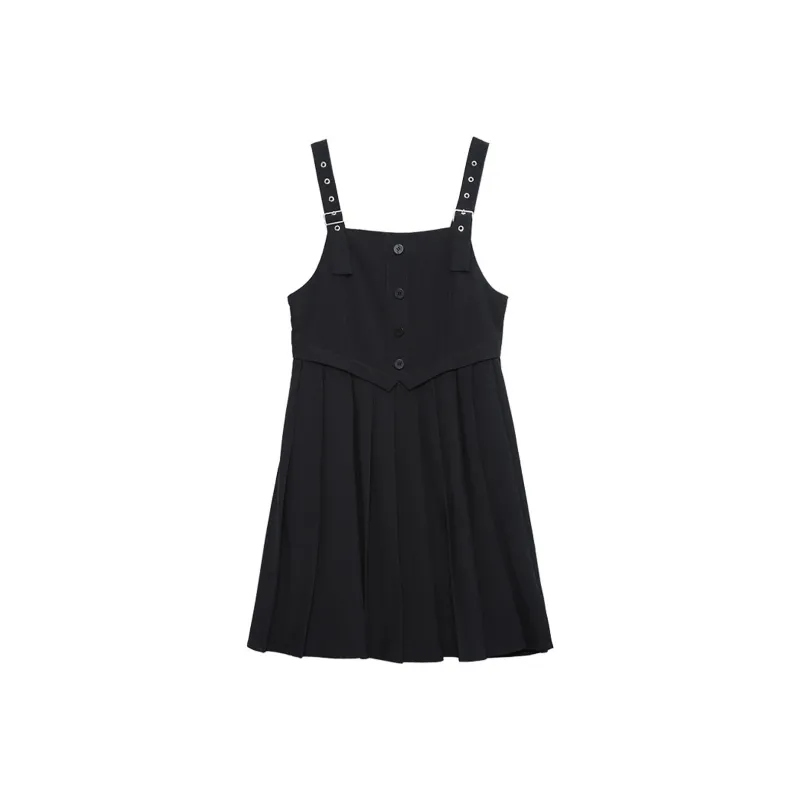 MUGUOGUOMU Sleeveless Dress Women's Black-0