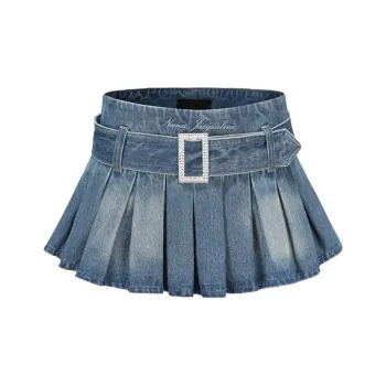 NANA JACQUELINE Denim Short Skirts Women's Blue