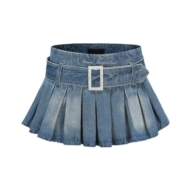 NANA JACQUELINE Denim Short Skirts Women's Blue-0