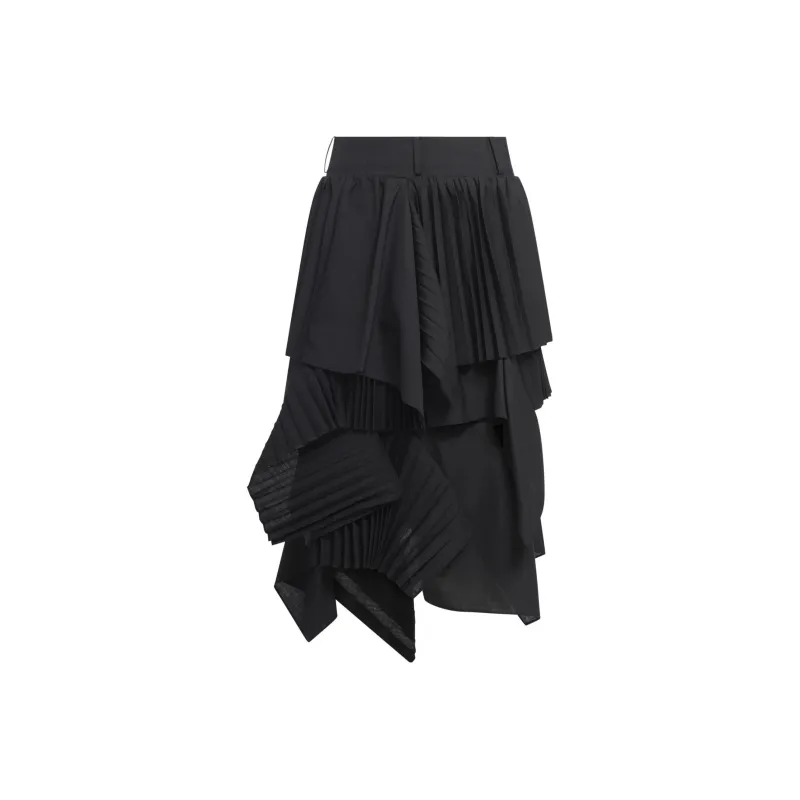 Sacai Asymmetric Pleated Skirt-0