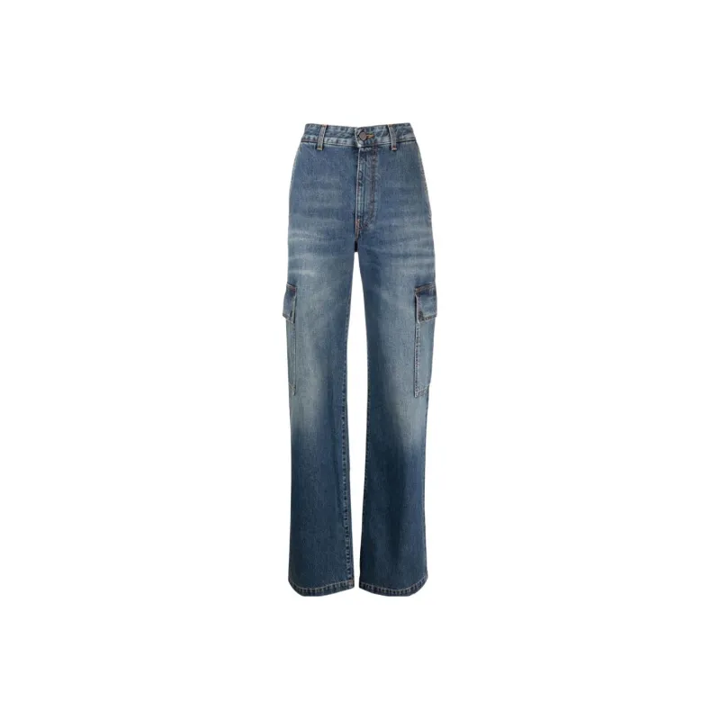 Stella McCartney High Waist Straight Leg Cargo Jeans-0