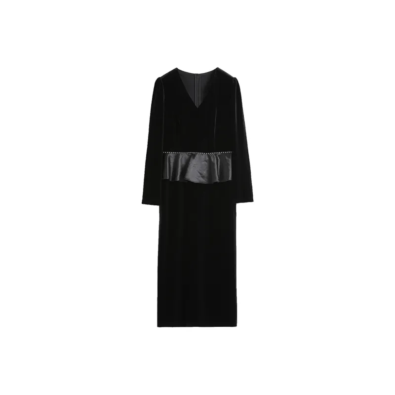 Hang Yi Court Long Sleeved Dress Women's Black-0