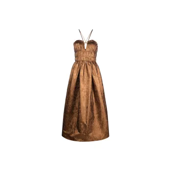 Ulla Johnson Seraphina Halterneck Taffeta Midi Dress