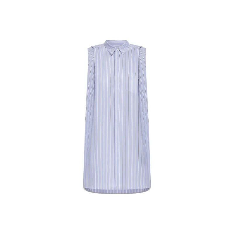 Sacai Poplin Camisole Shirt 'Light Blue Stripe'-0