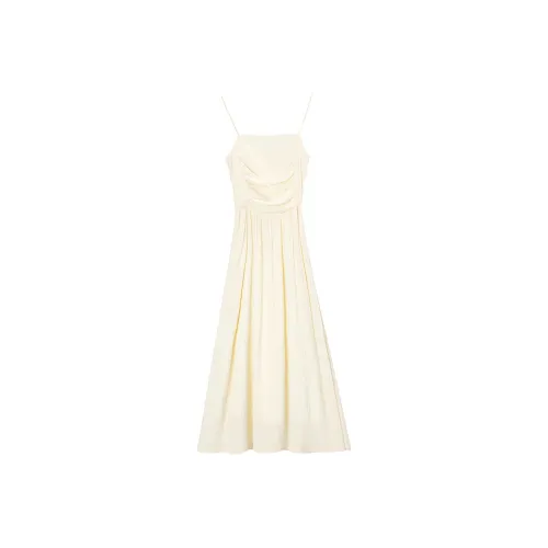 PLANE DRIFT Slip Dress Women's Beige Apricot
