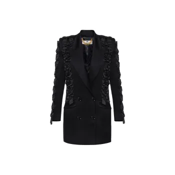Elisabetta Franchi Ruffle detail Double breasted Blazer Dress