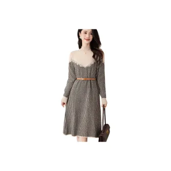 X MOOM Long Sleeved Dress Women's Beige