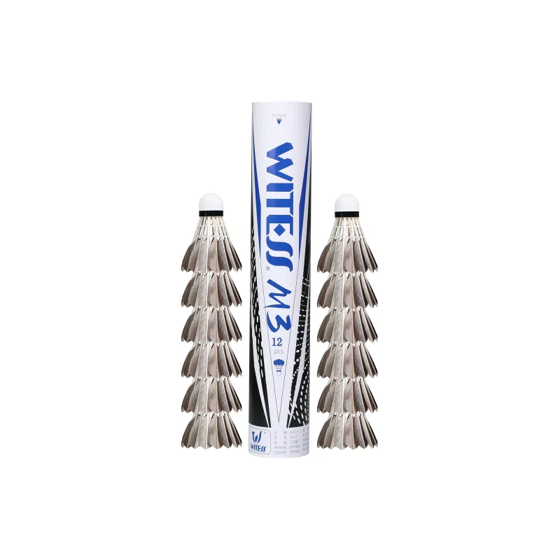 WITESS M3 12 Pack Duck Feather Amateur Training Exclusive Shuttlecocks-0